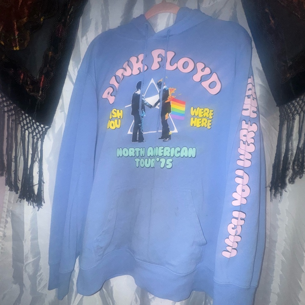 Pink Floyd Wish You Were Here Blue Graphic Hoodie